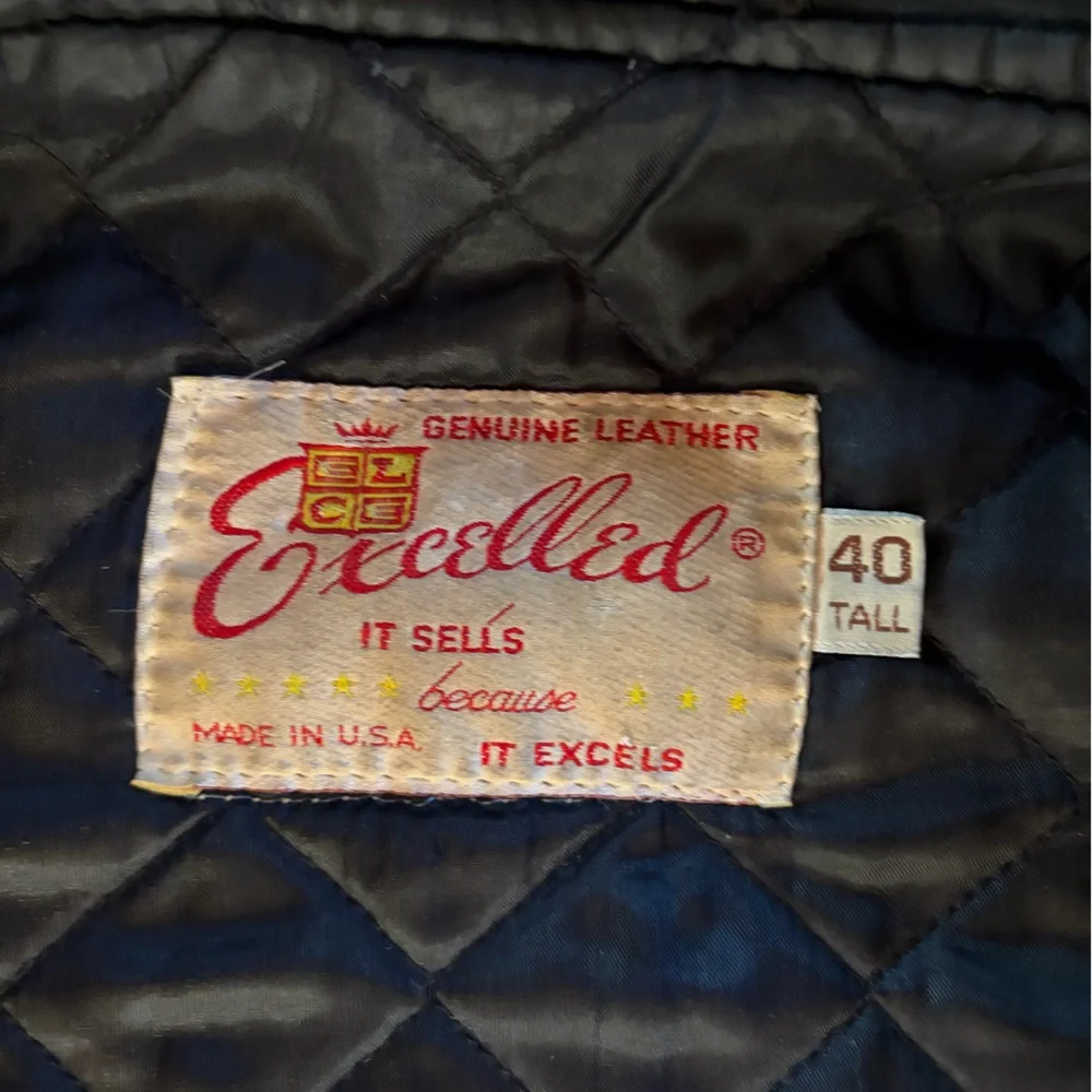 Vintage 1970s EXCELLED Leather Motorcycle Jacket // Size 40 - Picture 6 of 7